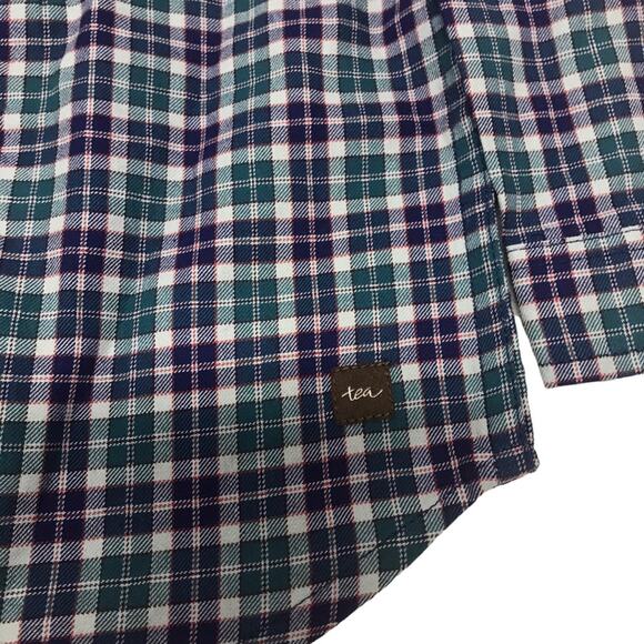 Tea Collection Patterned Button Up Baby Shirt Forest Plaid Infant Boy 9-12 Month - Picture 4 of 5